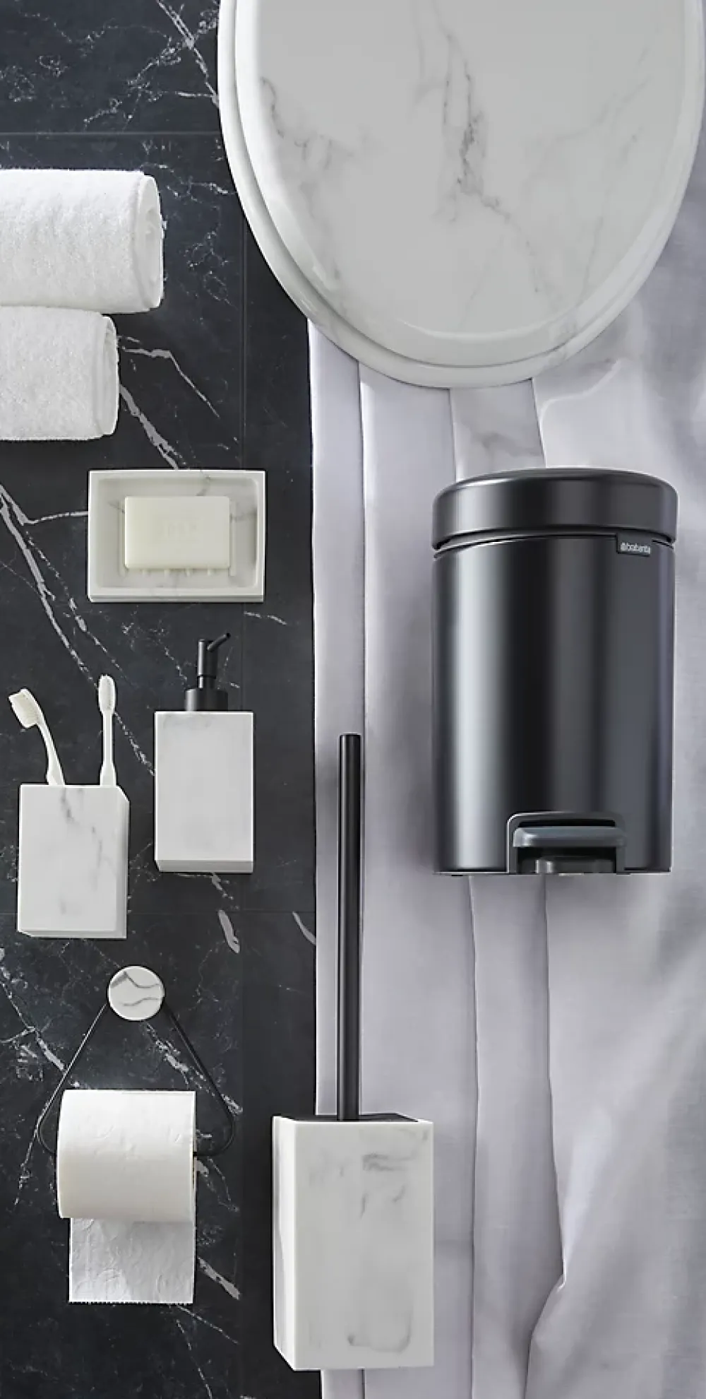 GoodHome Abattant WC Pilica coloris blanc et noir en bois avec frein de chute