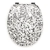 Gelco Design Abattant wc granito mdf blanc/noir charnières métal noir