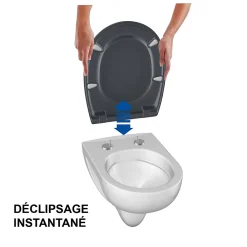 Bemis Abattant WC gris anthracite brillant Classic