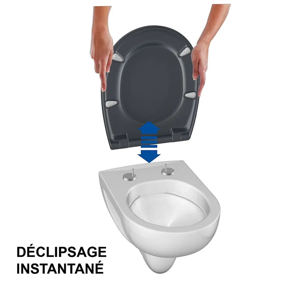Bemis Abattant WC gris anthracite brillant Classic