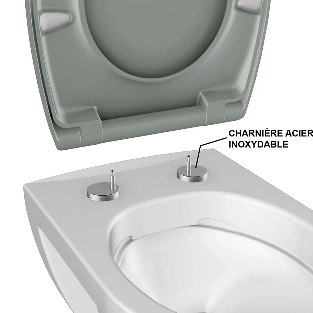 Abattant Wc|Bemis Abattant WC gris clair brillant Classic