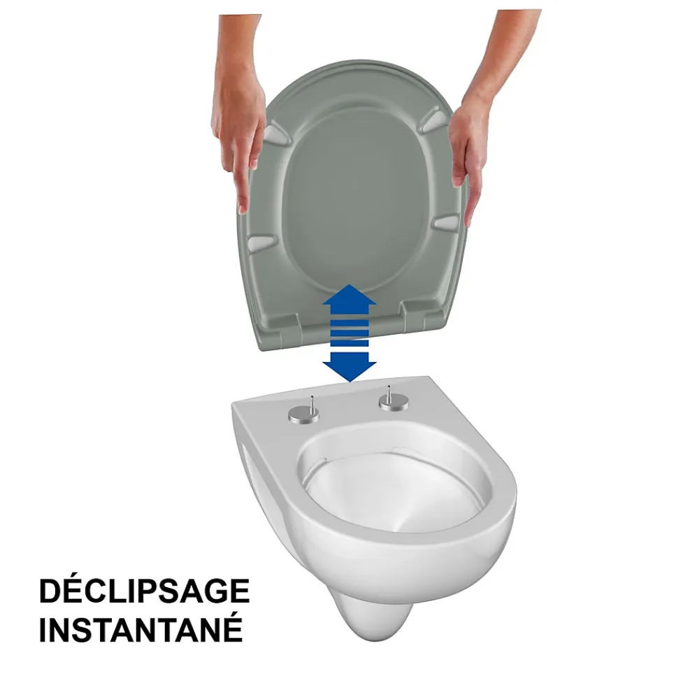 Abattant Wc|Bemis Abattant WC gris clair brillant Classic