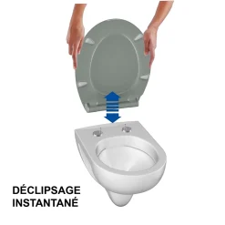 Abattant Wc|Bemis Abattant WC gris clair brillant Slim