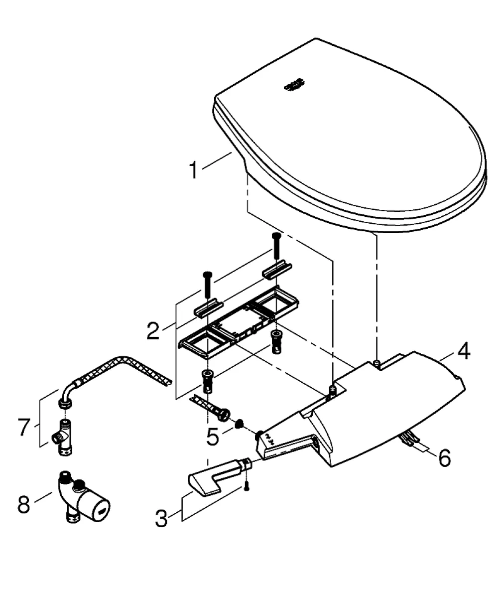 Wc Japonais|Grohe Abattant WC lavant Bau avec frein de chute blanc
