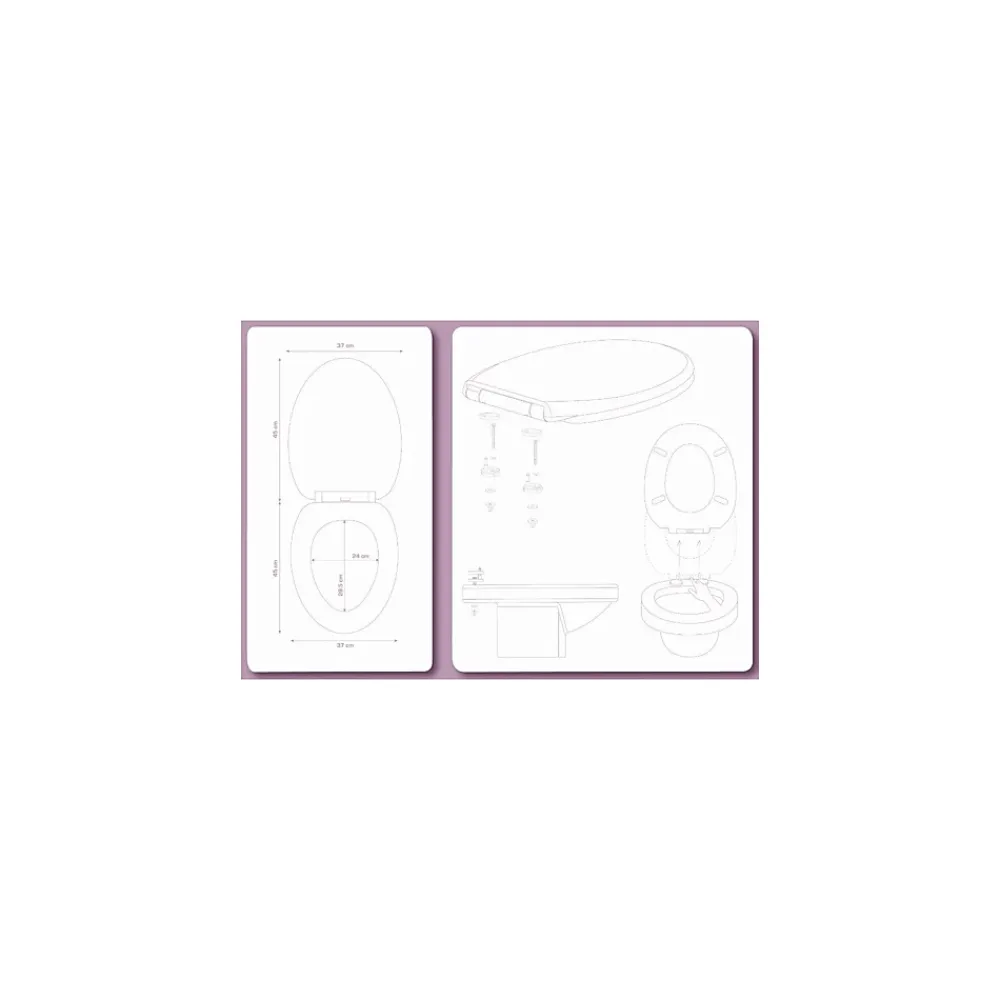 Abattant Wc|Guy Levasseur Abattant WC lumineux thermodur LED 45x37x6cm