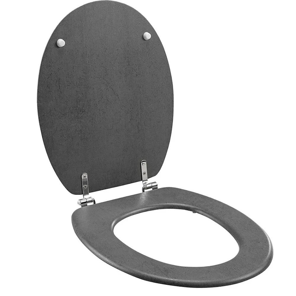 Douceur D'Intérieur Abattant WC MDF charnières métal effet béton Alium