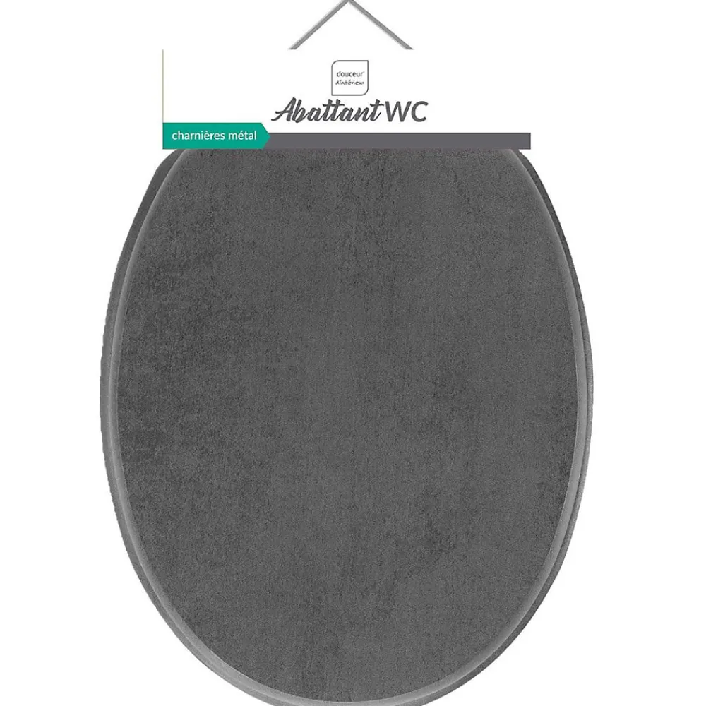 Douceur D'Intérieur Abattant WC MDF charnières métal effet béton Alium
