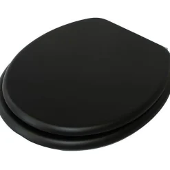 Abattant Wc|MSV Abattant wc MDF CLEO Noir mat Charnières Inox