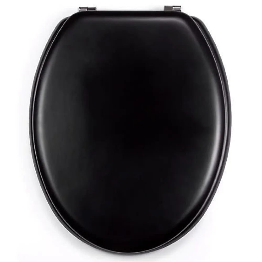 Abattant Wc|MSV Abattant wc MDF CLEO Noir mat Charnières Inox
