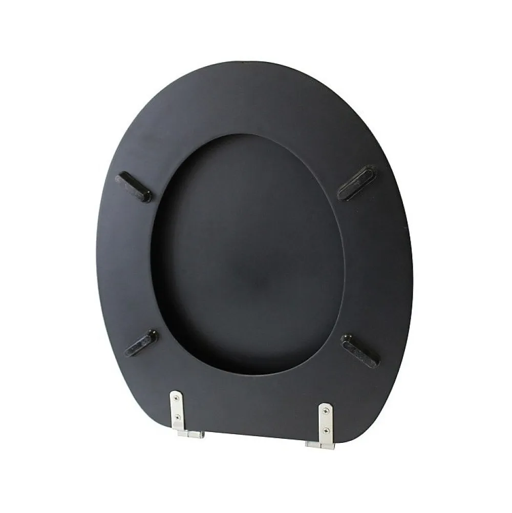 Abattant Wc|MSV Abattant wc MDF CLEO Noir mat Charnières Inox