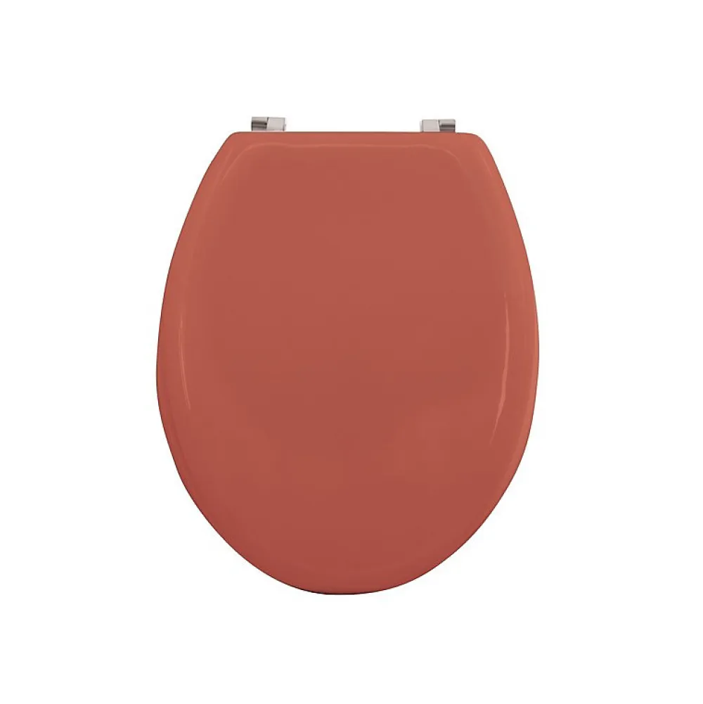 Abattant Wc|MSV Abattant wc MDF CLEO Terracotta mat Charnières en Inox