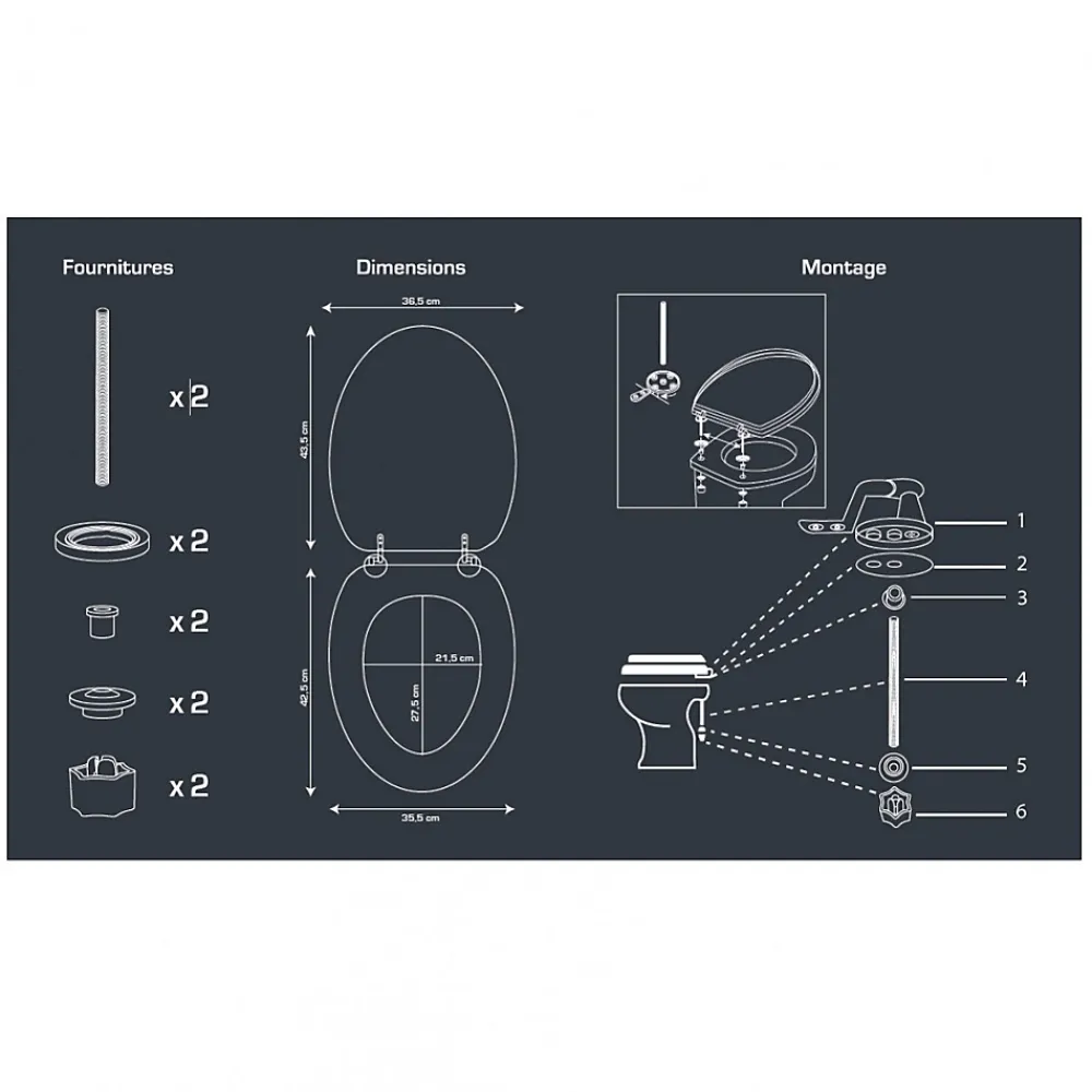 Guy Levasseur Abattant WC MDF compressé frein de chute