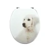 MSV Abattant wc MDF Dog SCOTT Beige Charnières Inox