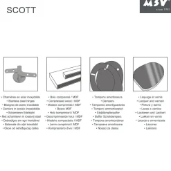 MSV Abattant wc MDF Dog SCOTT Beige Charnières Inox