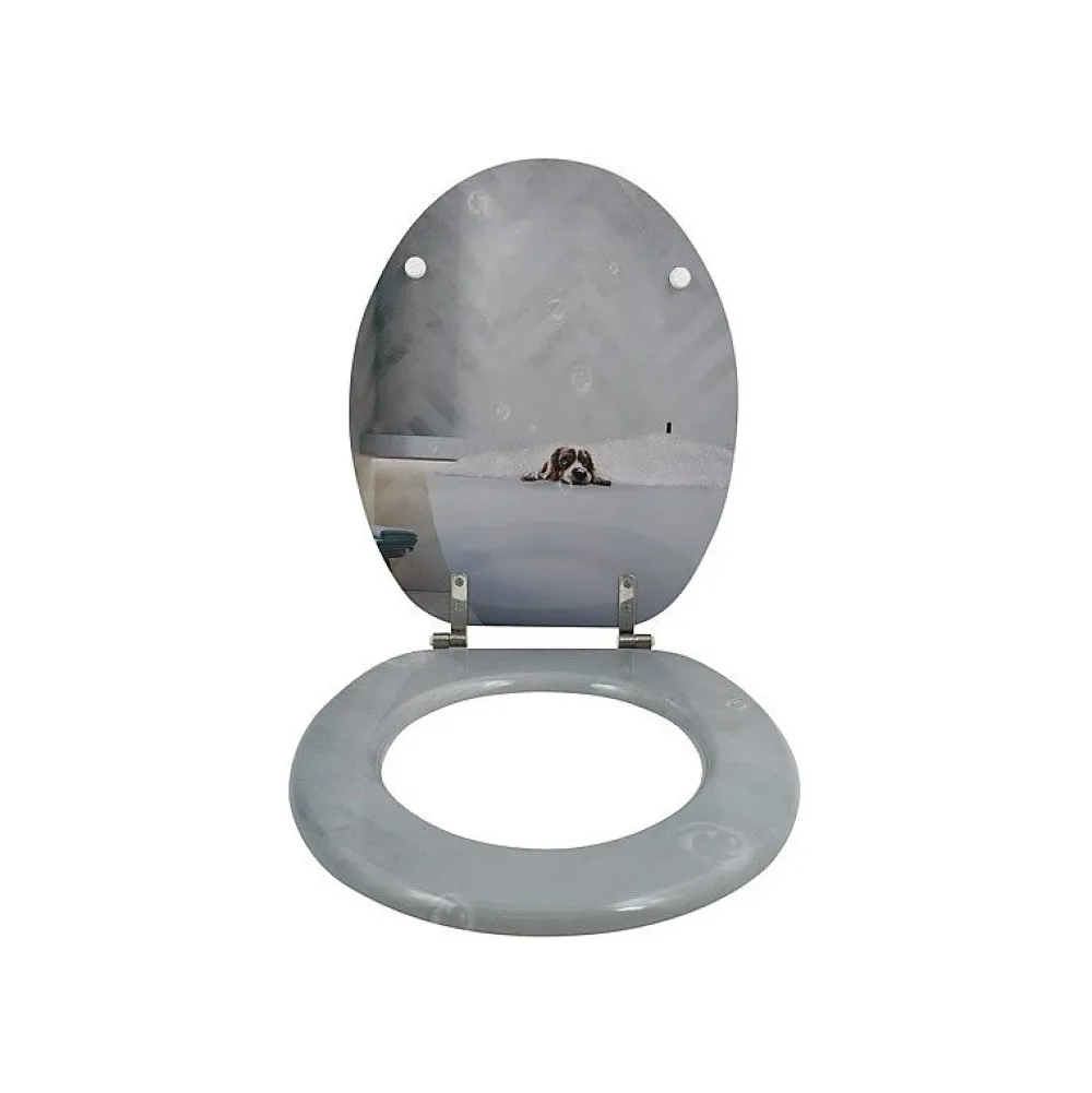 Abattant Wc|MSV Abattant wc MDF Doggy Bath Charnières Inox