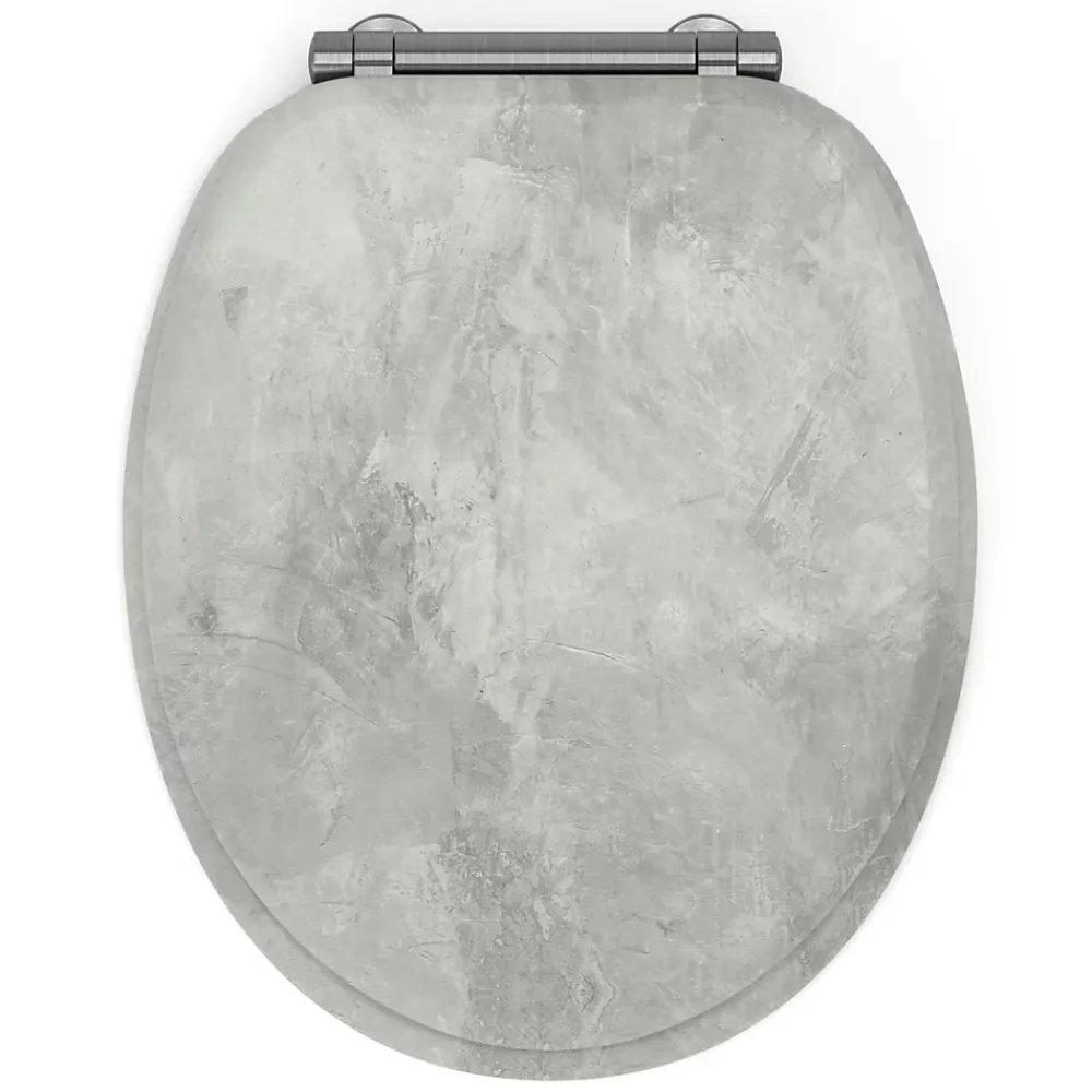 Abattant Wc|Gelco Design Abattant wc mdf effet beton soft close