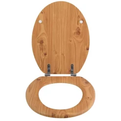 MSV Abattant wc MDF en Décor Pin Marron Charnières Inox