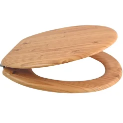 MSV Abattant wc MDF en Décor Pin Marron Charnières Inox