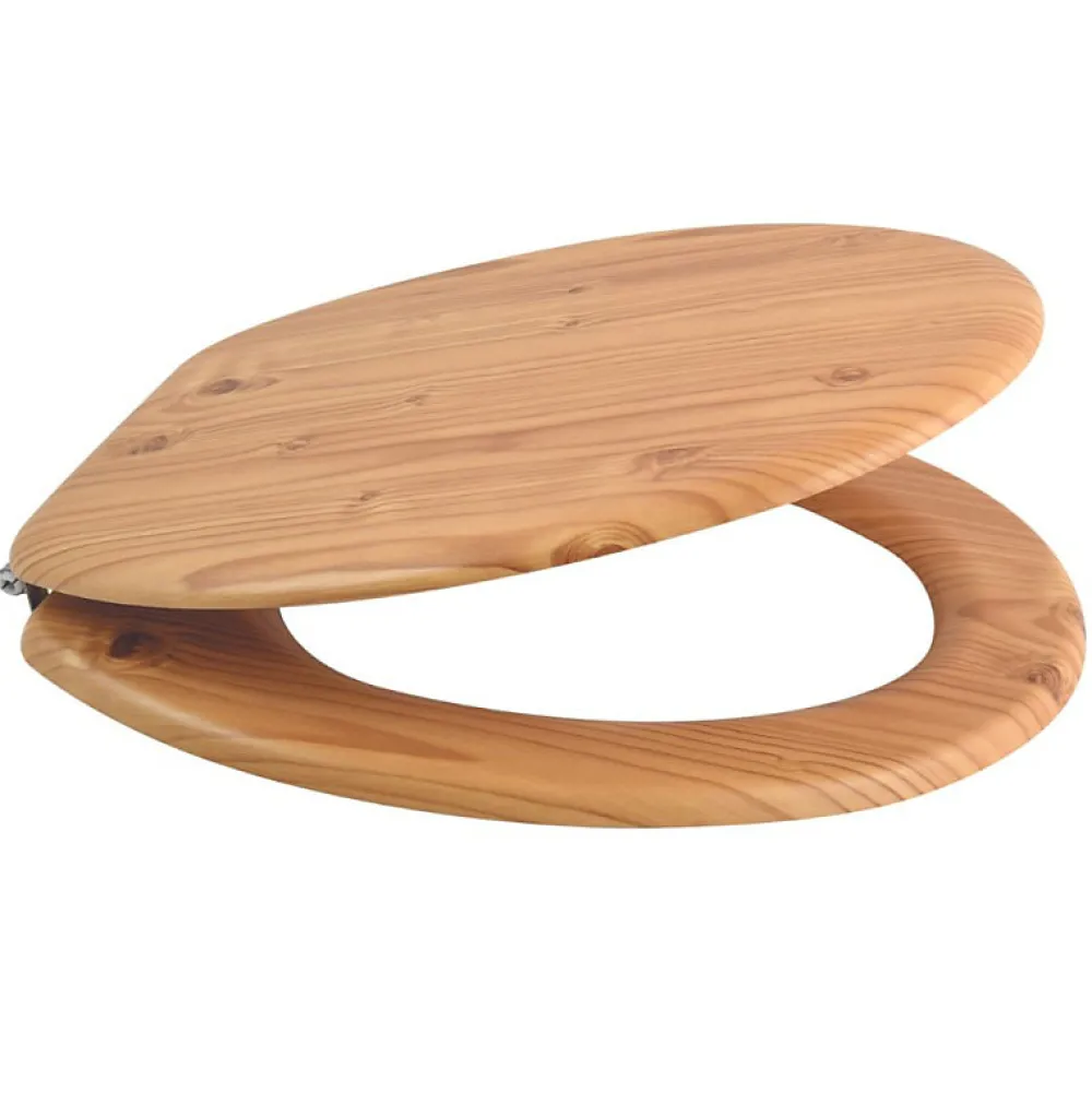 MSV Abattant wc MDF en Décor Pin Marron Charnières Inox