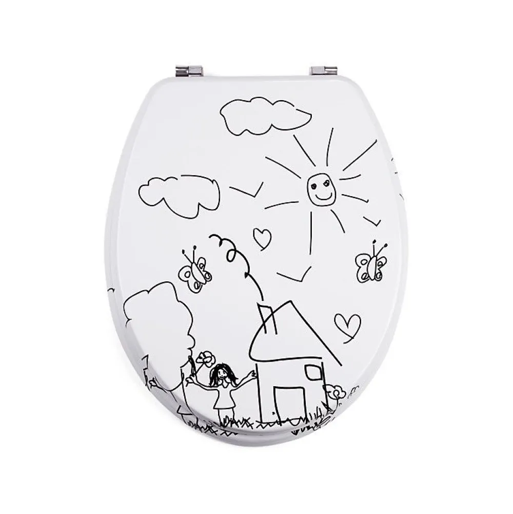 Abattant Wc|MSV Abattant wc MDF Jardin d'enfants Charnières Inox