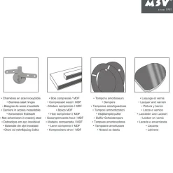 MSV Abattant wc MDF Lanyu Charnières Inox