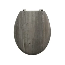 MSV Abattant wc MDF Marron Charnières Inox