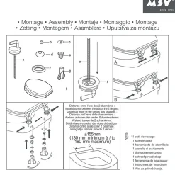MSV Abattant wc MDF RAIN FOREST Bleu Vert Charnières Inox