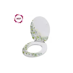 MSV Abattant wc MDF Sofaïa à Motifs Fleurs Charnières Inox