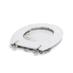 MSV Abattant wc MDF Sofaïa à Motifs Fleurs Charnières Inox