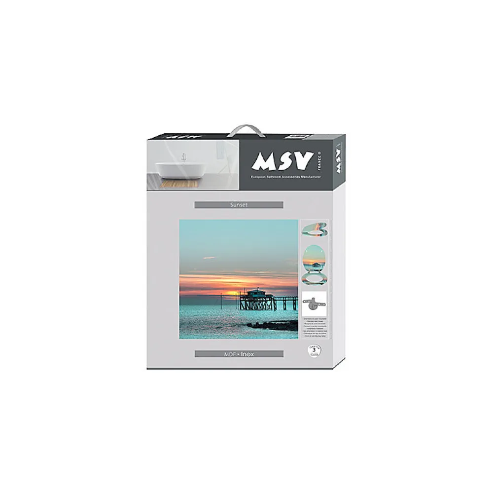 MSV Abattant wc MDF SUNSET Charnières Inox