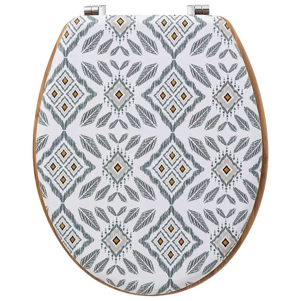 Abattant Wc|5Five Abattant WC motifs apaches et lunette effet bois à fermeture standard,