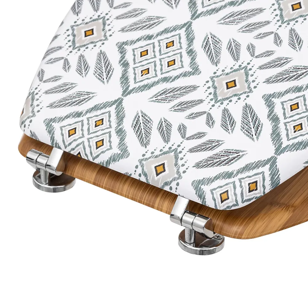Abattant Wc|5Five Abattant WC motifs apaches et lunette effet bois à fermeture standard,