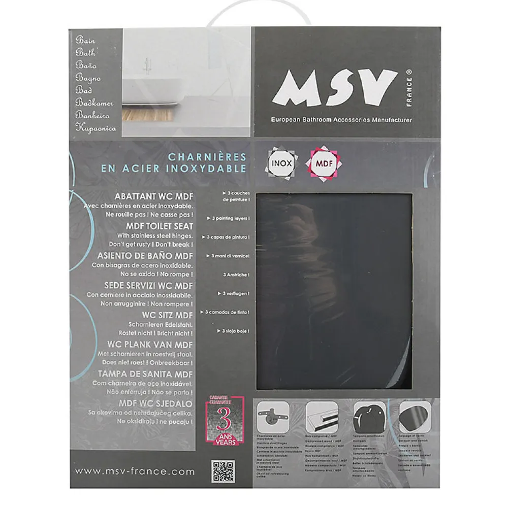 Abattant Wc|MSV Abattant WC - MDF - Charnières inox - Anthracite