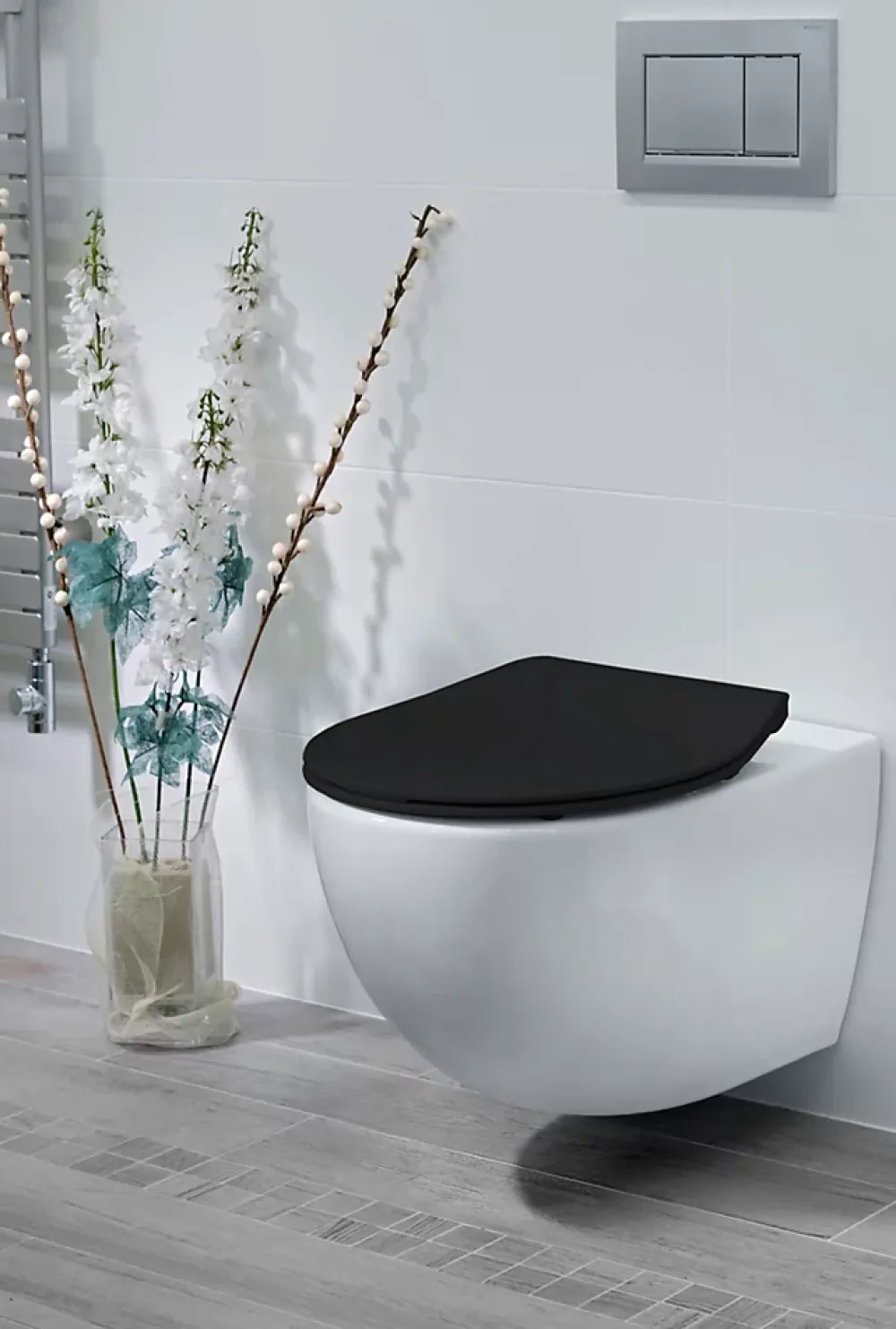 Abattant Wc|Bemis Abattant WC noir mat avec frein de chute déclipsable
