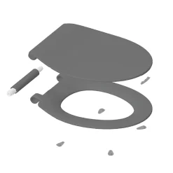 Abattant Wc|Bemis Abattant WC noir mat avec frein de chute déclipsable