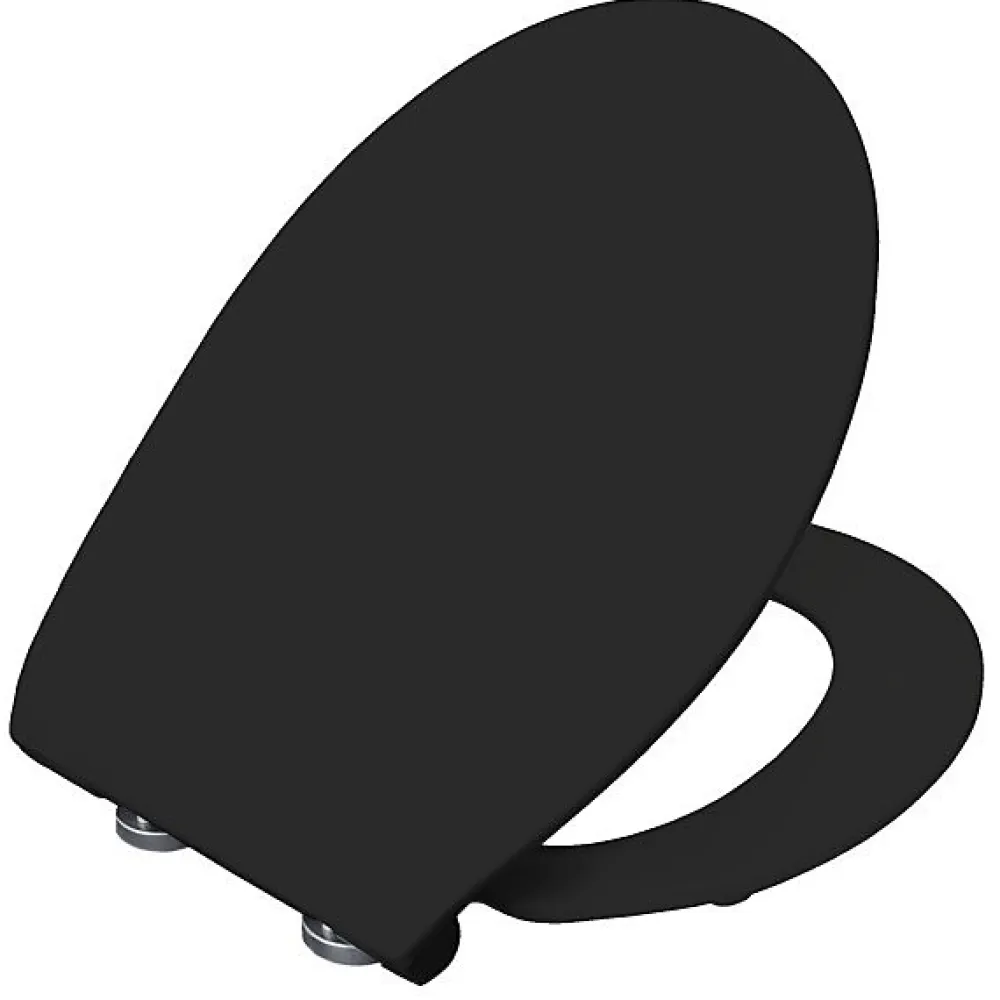 Abattant Wc|Bemis Abattant WC noir mat avec frein de chute déclipsable