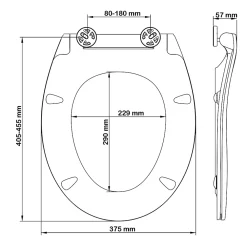 Abattant Wc|Bemis Abattant WC noir mat avec frein de chute déclipsable