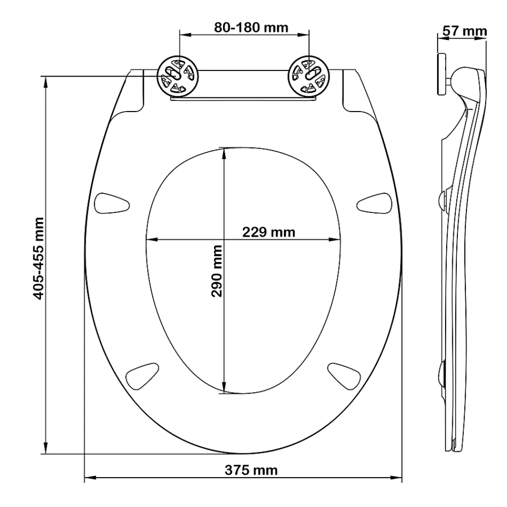 Abattant Wc|Bemis Abattant WC noir mat avec frein de chute déclipsable