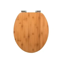 Abattant Wc|Spirella Abattant wc OSLO Bambou Blanc Charnières Zinc