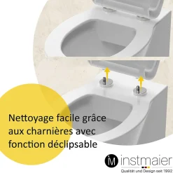 Instmaier Abattant WC ovale en duroplast gris avec frein de chute ALMA