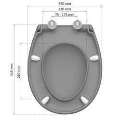 Instmaier Abattant WC ovale en duroplast gris avec frein de chute ALMA