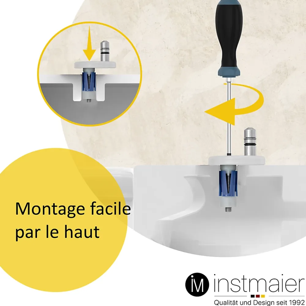 Abattant Wc|Instmaier Abattant WC ovale en duroplast blanc avec frein de chute ALMA