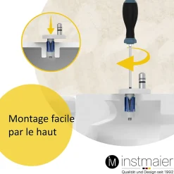Instmaier Abattant WC ovale en duroplast noir avec frein de chute ALMA