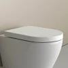 Bernstein Abattant WC plastique avec double Lunette WC pour famille et enfant, charnières acier inox - Blanc - 46,4x35,9x5,1cm - U1006
