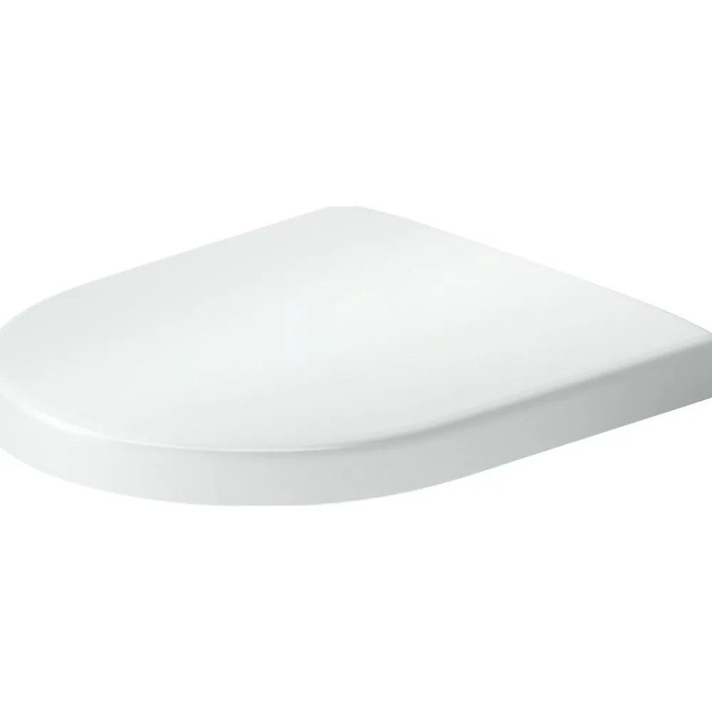 Abattant Wc|Duravit Abattant WC plastique Blanc forme D, Lunette toilettes universel à frein de chute / fermeture amortie - 37,5x41,7x5,1cm - Univavo