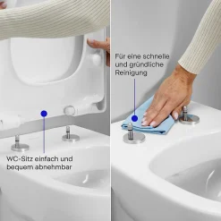 Abattant Wc|Duravit Abattant WC plastique Blanc forme D, Lunette toilettes universel à frein de chute / fermeture amortie - 37,5x41,7x5,1cm - Univavo