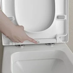Abattant Wc|Bernstein Abattant WC plastique Lunette WC, Cuvette toilette fermeture en douceur - Blanc - 42,5x36,3x4,9cm - U1009