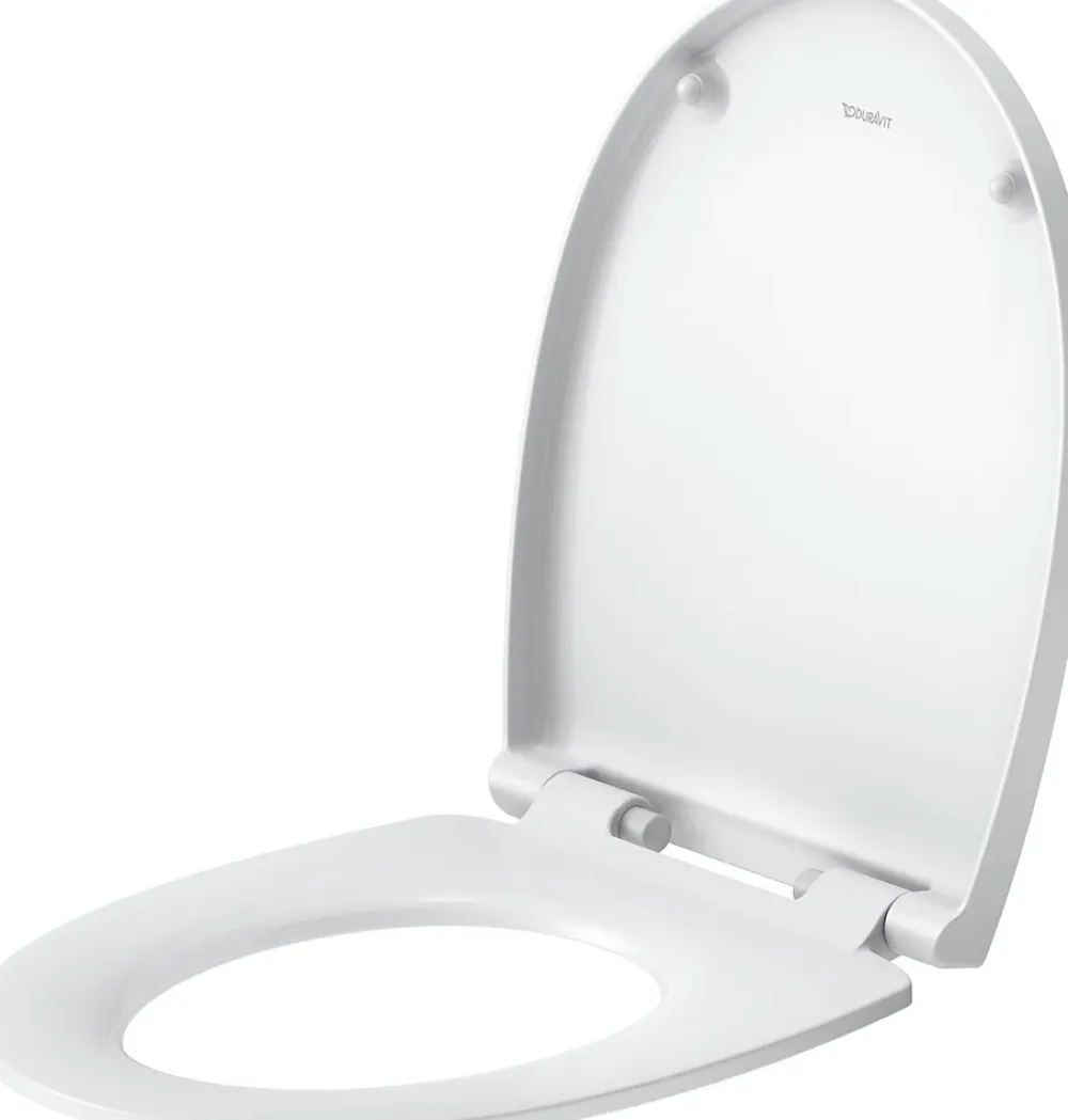 Abattant Wc|Duravit Abattant WC plastique Ovale Blanc, Lunette toilettes universel à frein de chute / fermeture amortie - 37x43,3x4,8cm - Univavo