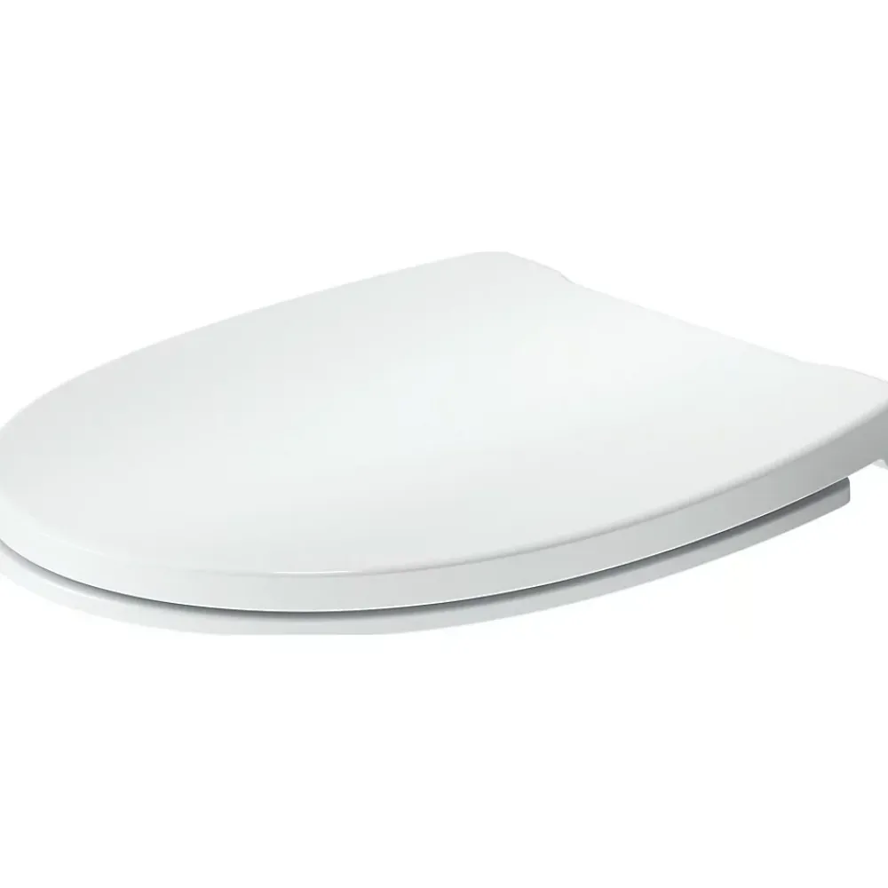 Abattant Wc|Duravit Abattant WC plastique Ovale Blanc, Lunette toilettes universel à frein de chute / fermeture amortie - 37x43,3x4,8cm - Univavo