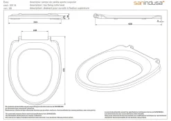 Sanindusa Abattant WC pour WC Easy fixation supérieure blanc (non universel)